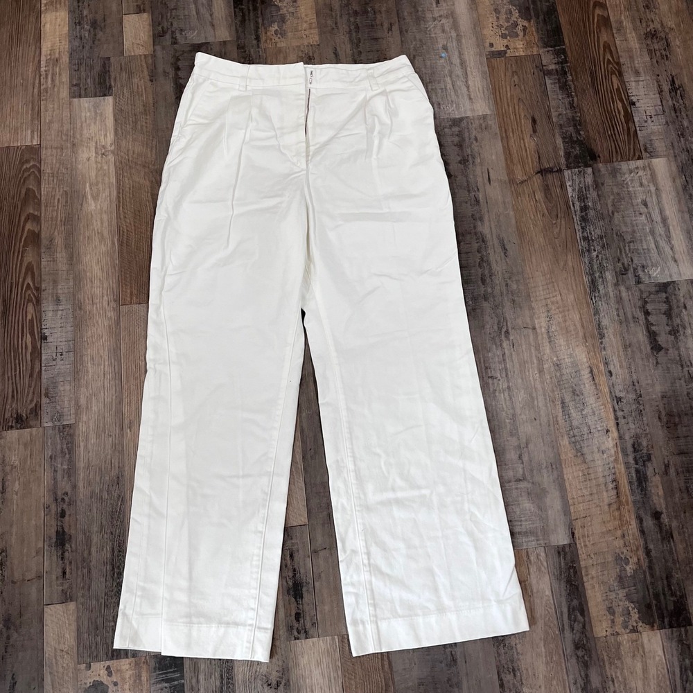 Favorite Daughter Geneva White Wide Leg Trousers Old Money Workwear NWT Sz 16